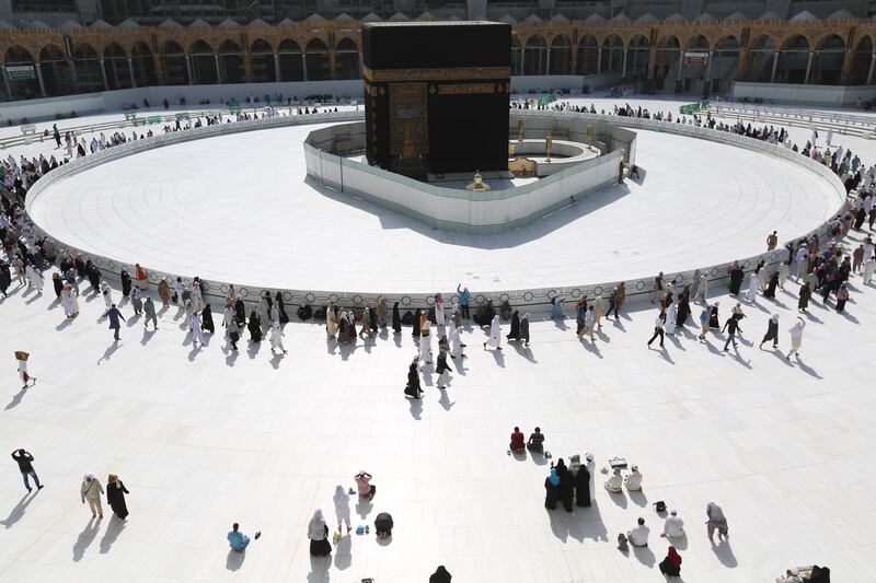 Muslim worshippers circumambulate the sacred Kaaba in Mecca's Grand Mosque. AFP