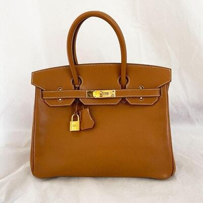 BOPF has this 30 Gold Birkin Epsom leather bag by Hermes, for Dh49,100. Courtesy BOPF