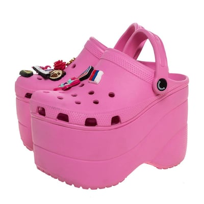 The Crocs X Balenciaga platform clog, now only available on re-sale sites. Courtesy The Luxury Closet