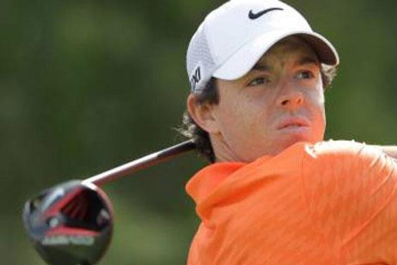 World No 1 Rory McIlroy will tee off at the 10th tee in a group that includes Tiger Woods and Germany's Martin Kaymer.