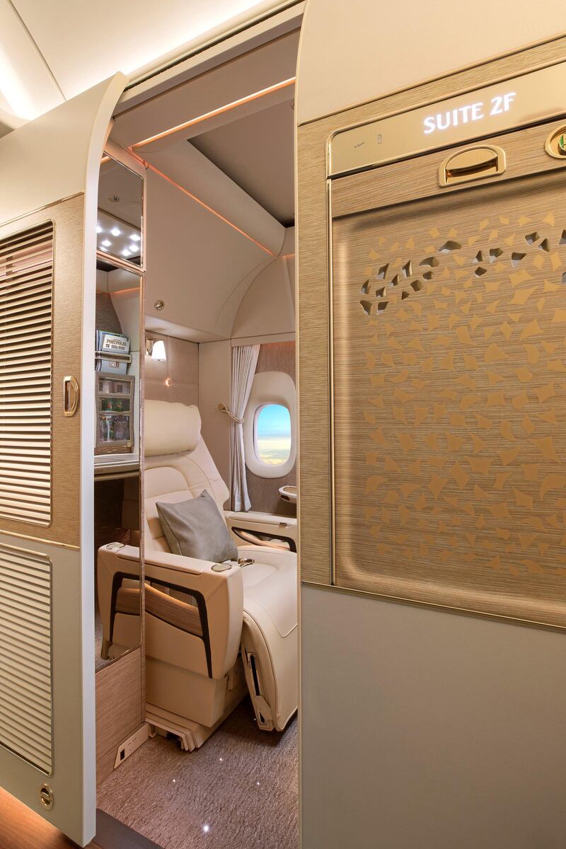 The fully enclosed private suites. Courtesy Emirates