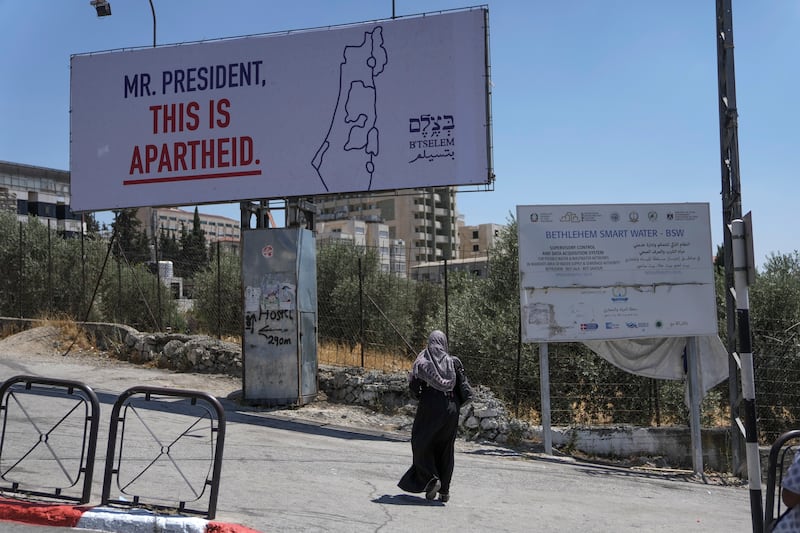 The billboards were put up in several areas including in Ramallah, the seat of the internationally recognised Palestinian Authority. AP