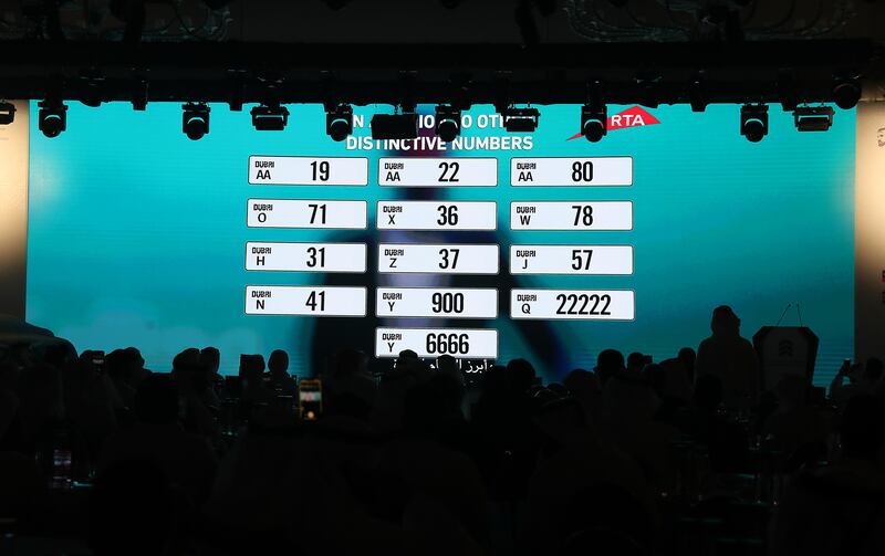 Special Dubai number plates were sold 