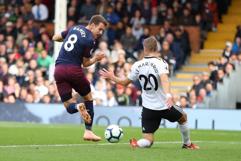 Centre midfield: Aaron Ramsey (Arsenal) – It only took the substitute 38 seconds to score what could be the goal of the season, with his flick at the end of a lovely team move. Getty Images