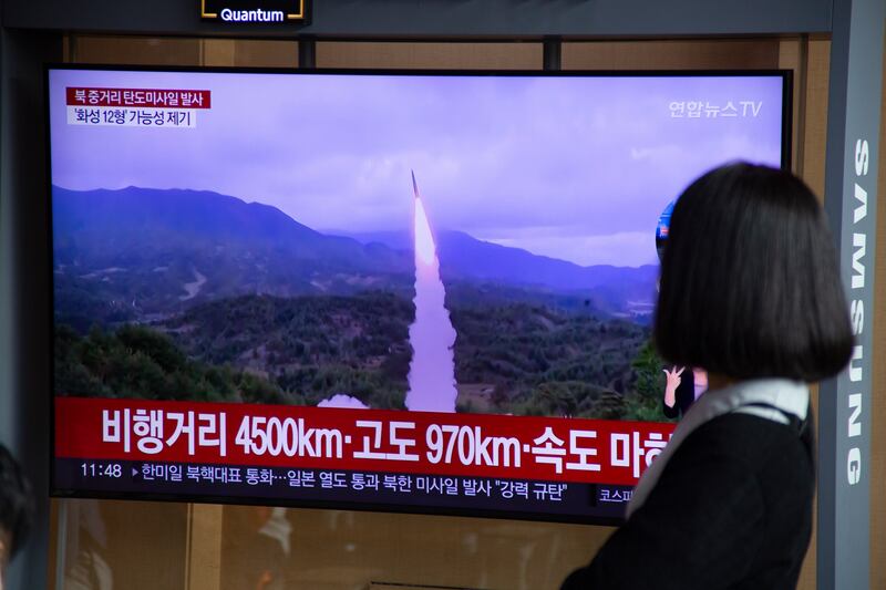North Korea’s launch of the nuclear-capable ballistic missile was its fifth round of weapons tests in 10 days. EPA