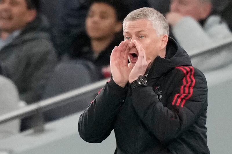 Manchester United's manager Ole Gunnar Solskjaer yells on the touchline. Getty