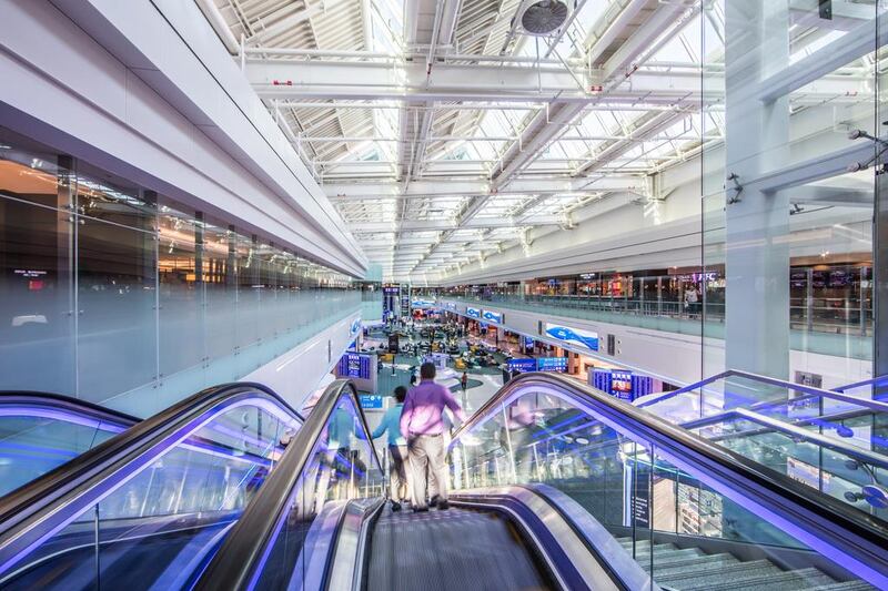 The Dh3 billion Concourse D, above, opened in February, adding an extra 340,000 square metres of space at Dubai International and taking capacity up to 90 million passengers a year. Dubai Airport via AP