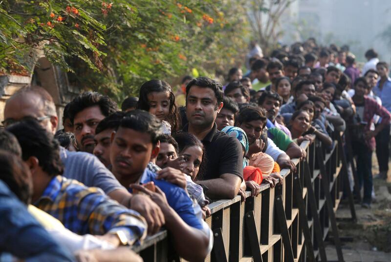 Mourners line the streets of Mumbai. Rafiq Maqbool / AP Photo