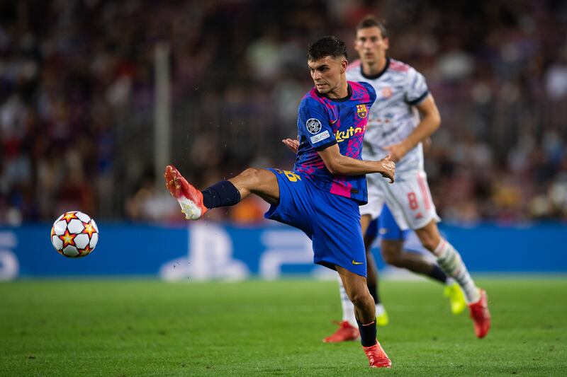 Barca's Pedri in action against Bayern. Getty
