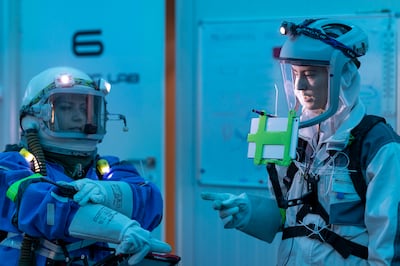 Egyptian analog astronaut Sara Sabry along with a colleague on an analog mission at the LunAres Research Station in Poland. As part of her training, Sabry, along with five others, spent three weeks underground at an old nuclear bunker to simulate the conditions of a moon landing. Photo: LunAres Research Station.