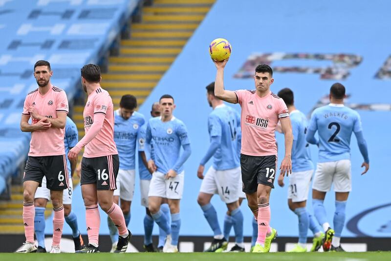 John Egan – 7. Well placed to help Bogle thwart Torres following a clever pass from Walker in the second half, and he kept close tabs on Jesus throughout. Yellow carded for dragging back Fernandinho. AFP