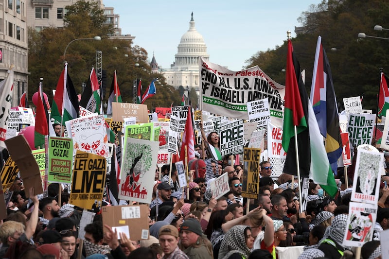 Protesters gather in Washington to call for ceasefire in Israel-Gaza war. Getty Images / AFP