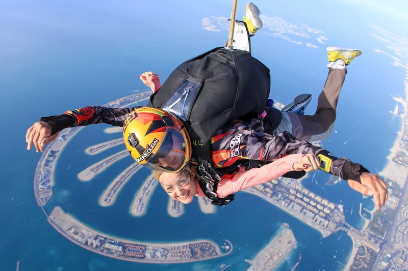 You can go skydiving in Dubai for between Dh1,800 and D1,900. Photo: Skydive Dubai