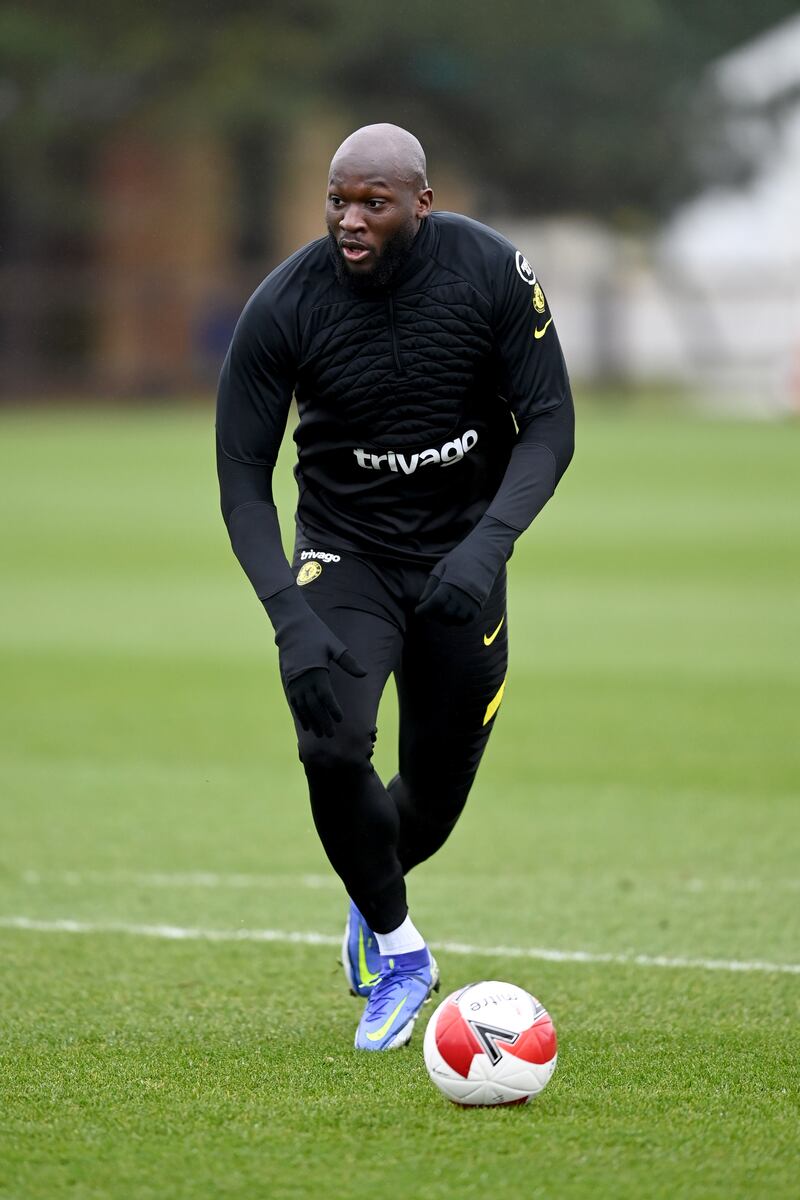 Romelu Lukaku during a training session at Chelsea Training Ground in Cobham ahead of their FA Cup clash at Luton. All pictures Getty Images