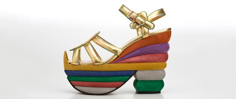 Ferragamo's Rainbow shoe, designed for Judy Garland. Courtesy Ferragamo 