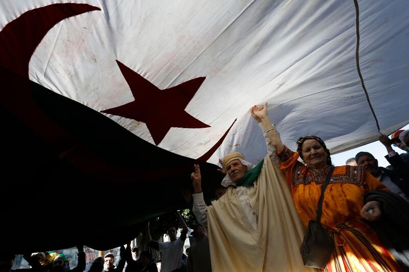 Protesters take to the streets in the capital Algiers to protest against the government, in Algeria. AP Photo