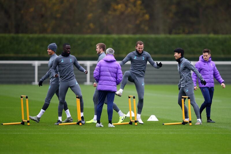 Tottenham Hotspur players training. PA