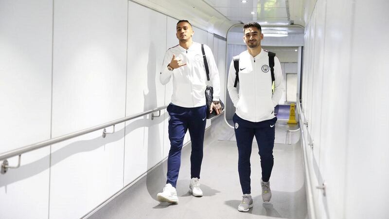 Danilo and Ilkay Gundogan will look forward to a break before the action resumes. Courtesy Manchester City