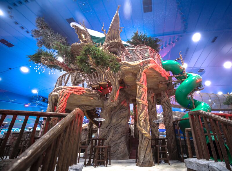 Snow Abu Dhabi has an enchanted forest theme, with a large tree as its centrepiece