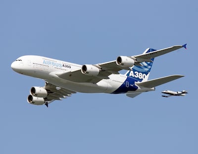 epa08386039 (FILE) - An Airbus A380 makes a photo pass fly-by in the San Francisco Bay Area in San Francisco, California USA 05 October 2007 (reissued 27  April 2020). Reports on 27 April 2020 state Guillaume Faury, Chief executive of Airbus has written to Airbus employees saying the company is 'bleeding cash at an unprecedented speed, which may threaten the very existence of the company'. The company has lost one third if its business due to the ongoing Covid-19 pandemic that has crippled aviation business around the globe.  EPA/JOHN G. MABANGLO *** Local Caption *** 54984031