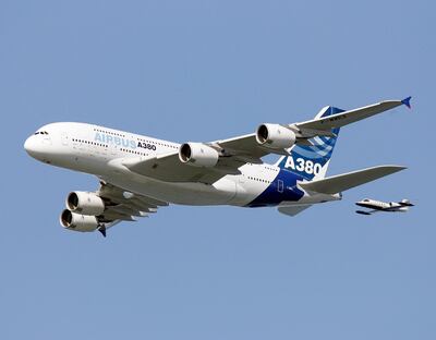 epa08386039 (FILE) - An Airbus A380 makes a photo pass fly-by in the San Francisco Bay Area in San Francisco, California USA 05 October 2007 (reissued 27  April 2020). Reports on 27 April 2020 state Guillaume Faury, Chief executive of Airbus has written to Airbus employees saying the company is 'bleeding cash at an unprecedented speed, which may threaten the very existence of the company'. The company has lost one third if its business due to the ongoing Covid-19 pandemic that has crippled aviation business around the globe.  EPA/JOHN G. MABANGLO *** Local Caption *** 54984031