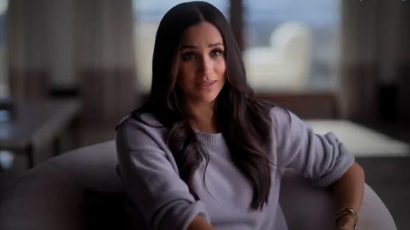 Meghan, Duchess of Sussex in a still from the Harry & Meghan documentary trailer 
