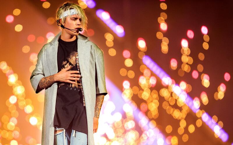 Justin Bieber performs during the 2016 Purpose World Tour at Staples Center on March 20, 2016 in Los Angeles, California. Getty Images