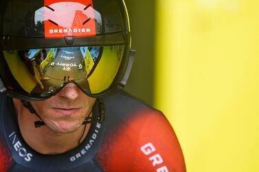 Ineos Grenadiers team's British rider Adam Yates takes the start of the 1st stage of the 109th edition of the Tour de France cycling race, 13,2 km individual time trial stage in Copenhagen, on July 1, 2022.  (Photo by Bo Amstrup  /  Ritzau Scanpix  /  AFP)  /  Denmark OUT