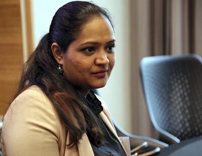 Dubai, March 01,2018: Jenise Fernandes gestures during the interview at The Return to Work Career Fair in Dubai. Satish Kumar for the National/ Story by Alice