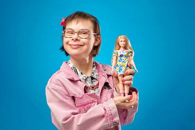 Eleonore Laloux and the Barbie doll with Down's syndrome. Photo: Mattel