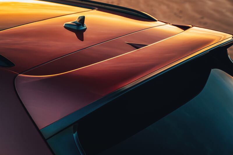 The Bentayga's rear spoiler.