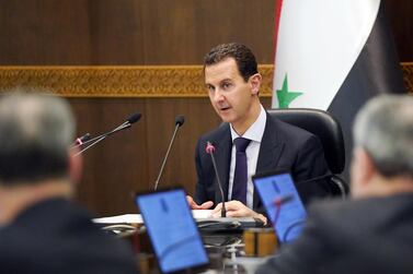 Syrian President Bashar Al Assad chairs a cabinet meeting in Damascus, Syria. EPA