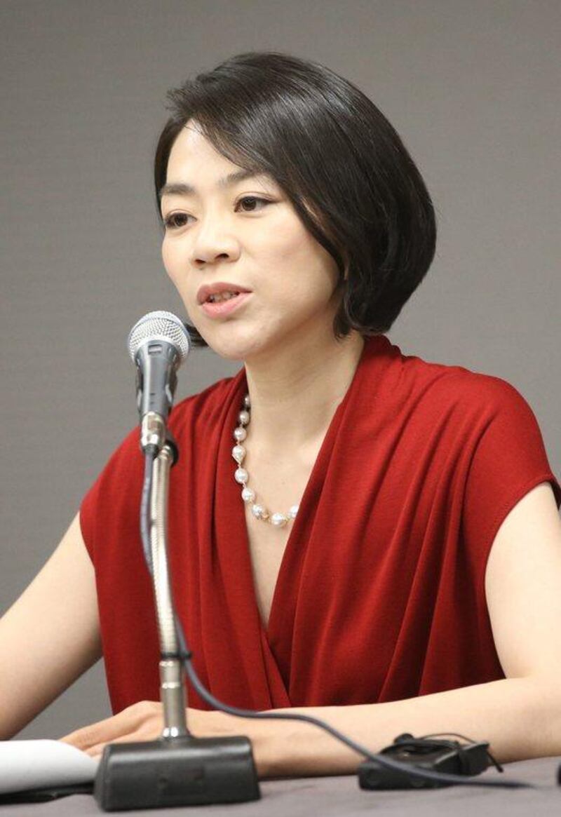 Cho Hyun-ah, Korean Air's vice president responsible for cabin service, and the eldest child of the airline's chairman Cho Yang-ho, answers reporters' question during a September news conference in Incheon, South Korea. Ms Cho resigned on December 9 following a media backlash after she deplaned a crew member for allowing nuts to be served incorrectly. Yonhap/AP Photo