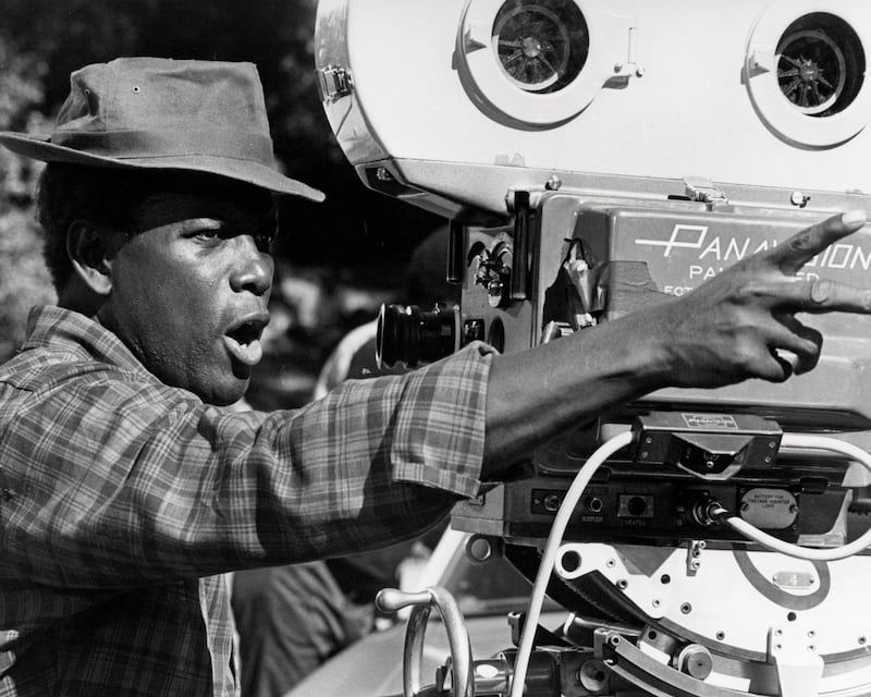 Sidney Poitier on the set of his 1974 comedy, 'Uptown Saturday Night'. Getty Images