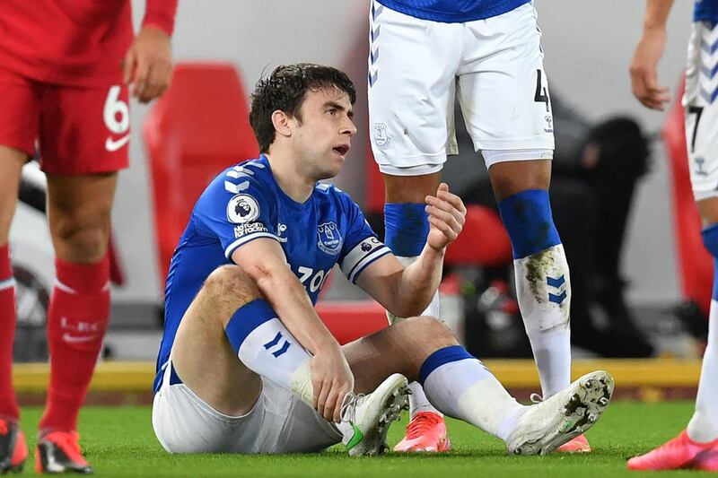 Right-back: Seamus Coleman (Everton) – The last survivor of Everton’s previous Merseyside derby win did a fine man-marking job on Andy Robertson and almost scored himself. AFP