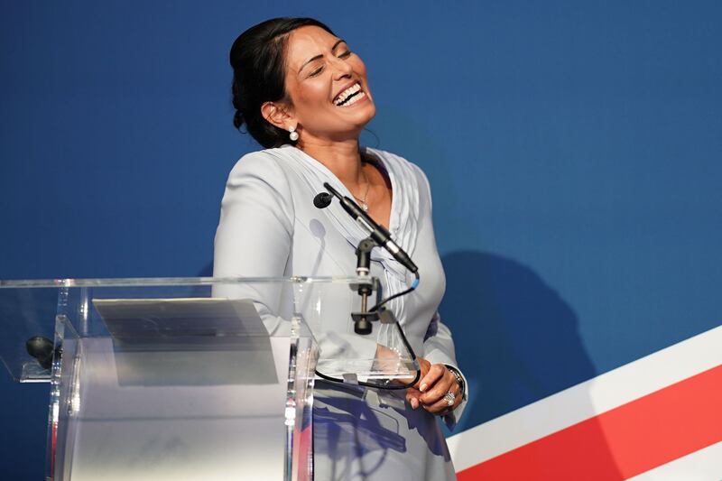 Former home secretary Priti Patel speaks in Birmingham. Getty Images