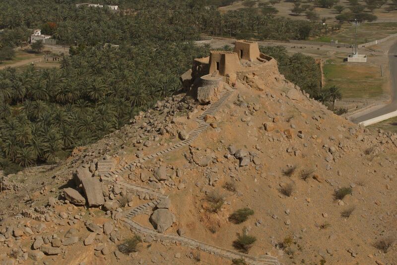 AL RAMS, UNITED ARAB EMIRATES Ð February 18, 2008: The 19th Century, Dhayah Fort located North of the town of Al Rams, near the Hajjar Mountains. (Photo by Ryan Carter / ADMC) *** Local Caption *** RC004-RasAlKhaimah.jpg