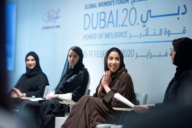 Mona Al Marri, second from right, vice president of the UAE Gender Balance Council. Leslie Pableo for The National