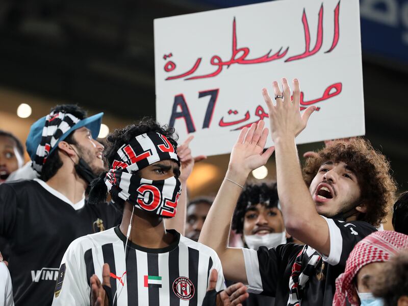 Al Jazira fans at the Mohammed bin Zayed Stadium.