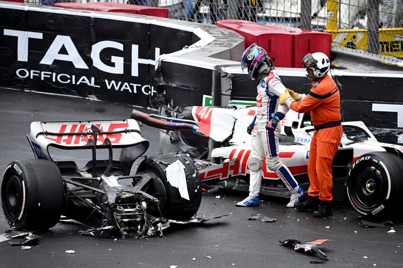 German Formula One driver Mick Schumacher crashed out during the Monaco Grand Prix. EPA