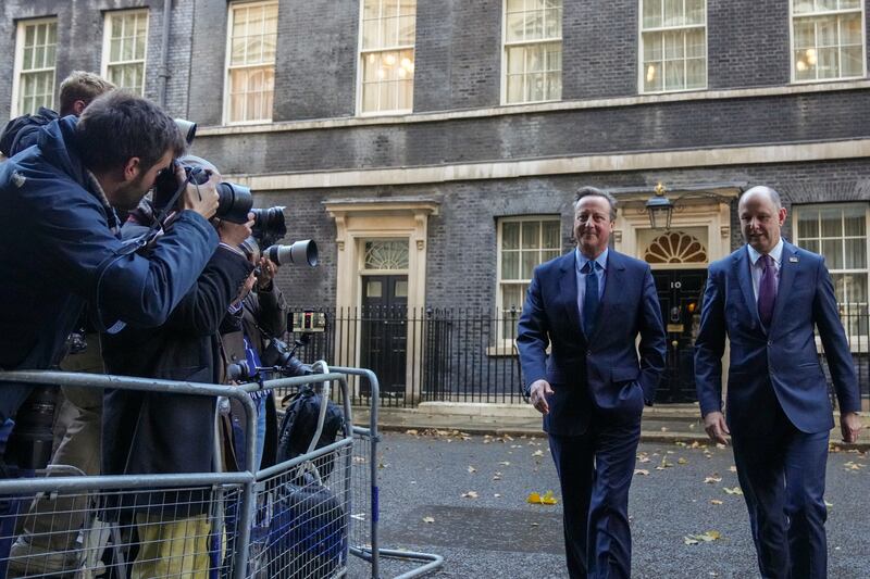 Mr Cameron's surprise return to government comes after he stepped down as UK prime minister in 2016 following the Brexit referendum. PA