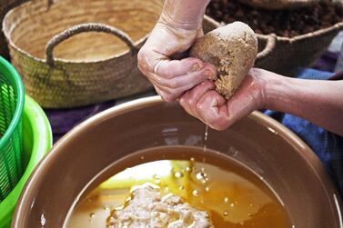 Ground argan kernels yield the oil that's widely believed to be one of the most beneficial ingredients for haircare. Getty 