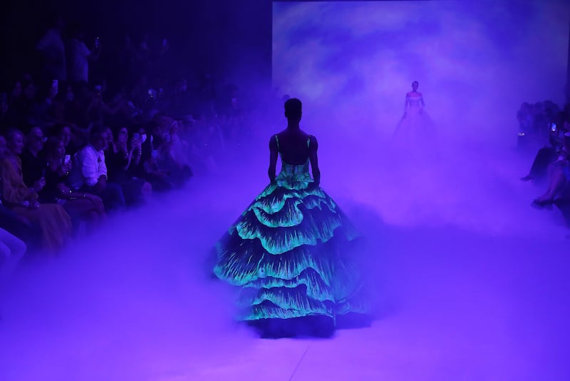 For the Michael Cinco finale at Arab Fashion Week, there were three dresses inspired by the Northern Lights. All photos: Pawan Singh / The National