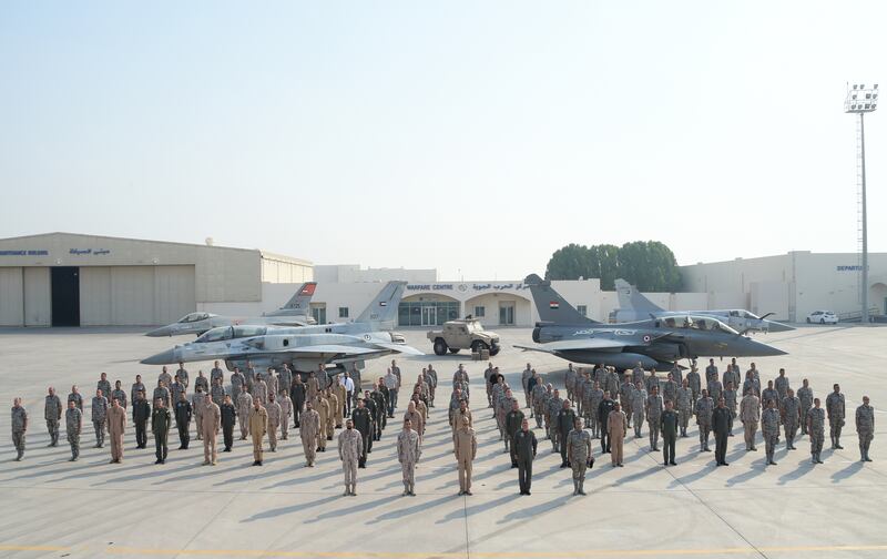 The UAE and Egyptian navies stand to attention at the Zayed 3 joint military exercise. Wam