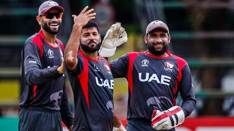 The UAE fared well against the West Indies in a warm-up match ahead of the Cricket World Cup Qualifier tournament in Zimbabwe. Courtesy ICC
