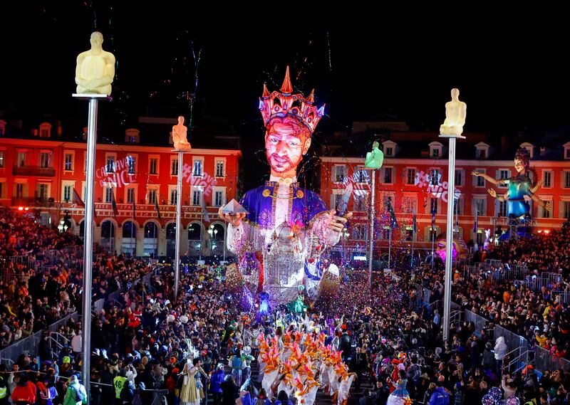 The King of Carnival float at the annual Nice Carnival in France, Reuters