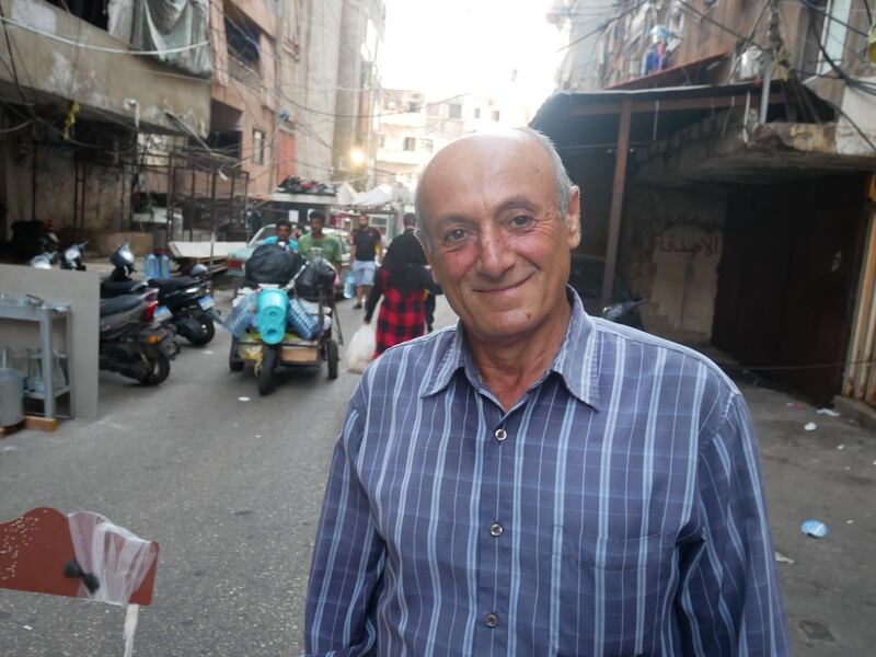 Waleed El Omari outside the family home in Ghazza Street in Sabra, Beirut. Nick Webster
