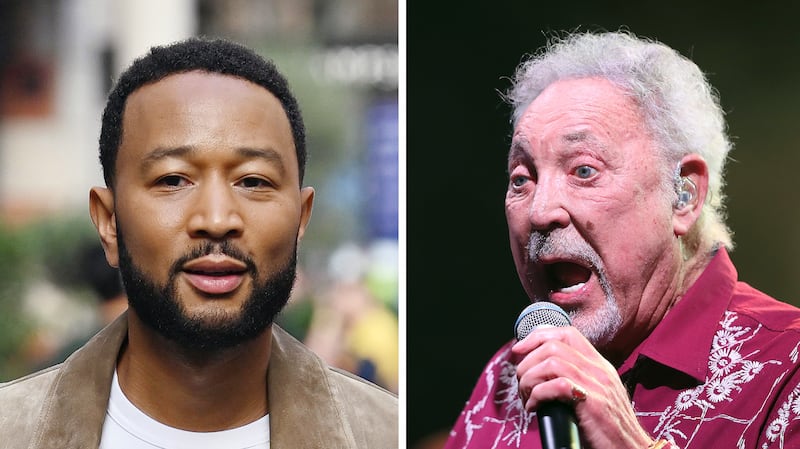 Singers John Legend and Sir Tom Jones will perform in Abu Dhabi in March. Photos: Getty Images; Chris Whiteoak / The National