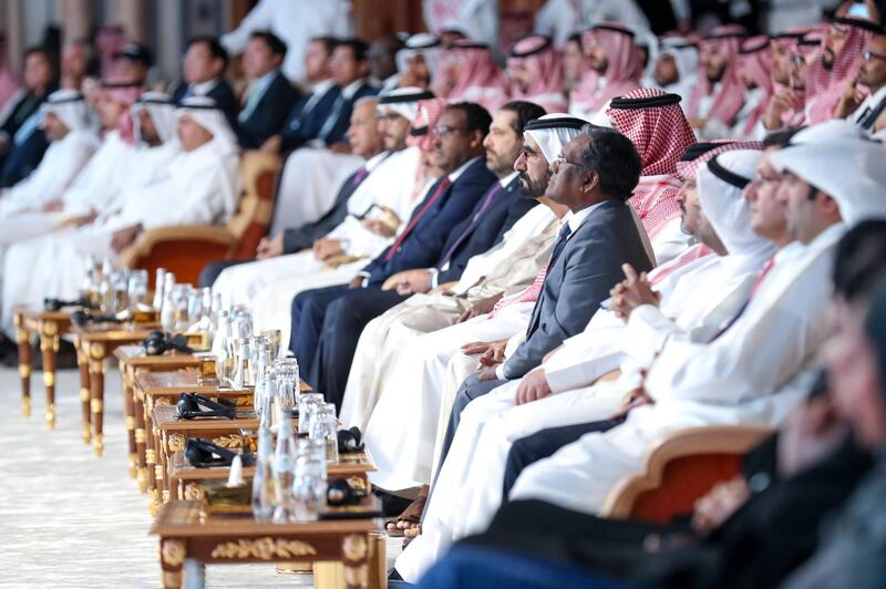 Sheikh Mohammed bin Rashid attends the special session of Saudi Crown Prince Mohammed bin Salman. Dubai Media Office / Wam