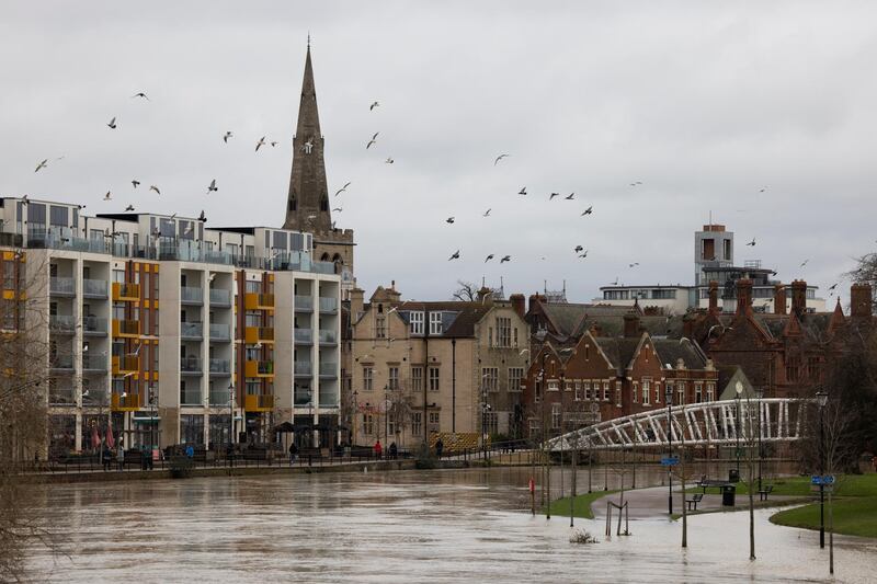 The River Great Ouse bursts its banks in Bedford, England. Getty Images
